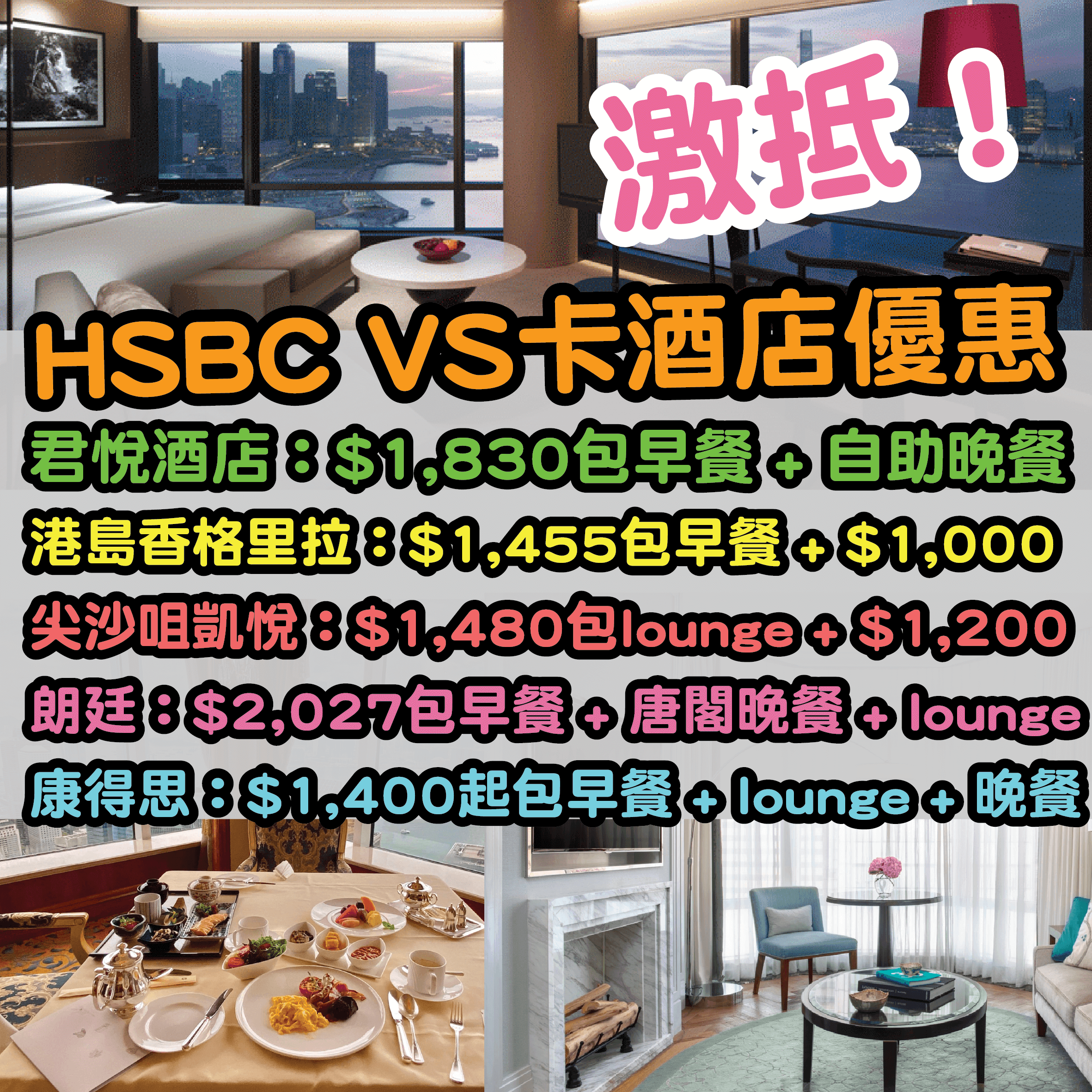 【HSBC信用卡酒店優惠】滙豐Visa Signature卡訂指定酒店可扣$500！